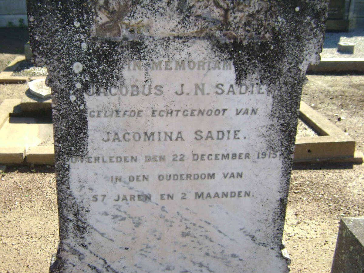 SADIE Jacobus J.N. -1915