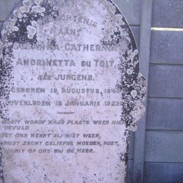 TOIT Susanna Catherina Andrinetta, du nee JURGENS  1848-1922