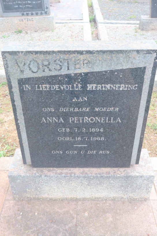 VORSTER Anna Petronella 1894-1968