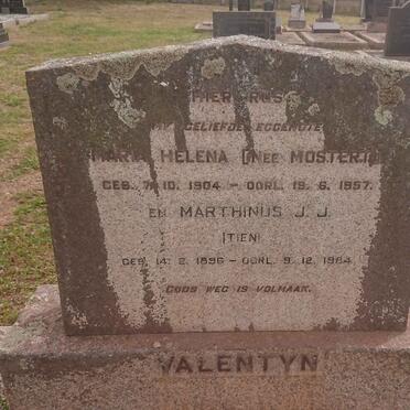 VALENTYN Marthinus J.J. 1896-1984 &amp; Maria Helena MOSTERT 1904-1957
