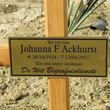 ACKHURST Johanna F. 1924-2011