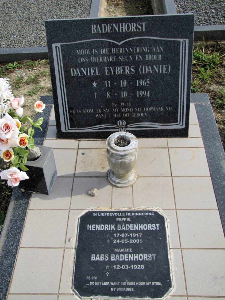 BADENHORST Hendrik 1917-2005 &amp; Babs 1928- :: BADENHORST Daniel Eybers 1965-1994