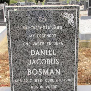 BOSMAN Daniel Jacobus 1896-1986