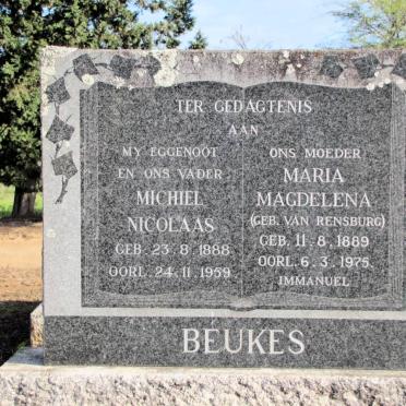 BEUKES Michiel Nicolaas 1888-1959 &amp; Maria Magdalena VAN RENSBURG 1889-1975