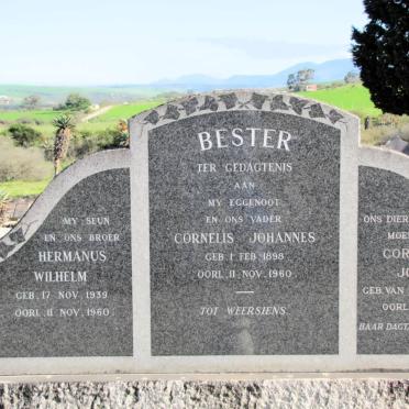 BESTER Cornelis Johannes 1898-1960 &amp; Cornelia Johanna VAN DYK 1904-1976 :: BESTER Hermanus Wilhelm 1939-1960
