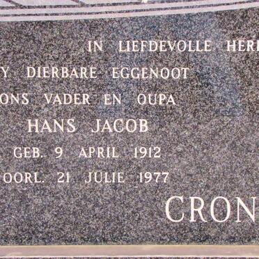 CRONJE Hans Jacob 1912-1977