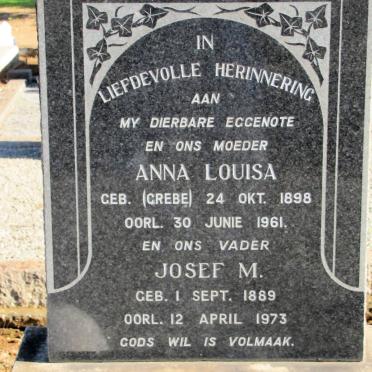 ESTERHUIZEN Josef M. 1889-1973 &amp; Anna Louisa GREBE 1898-1961