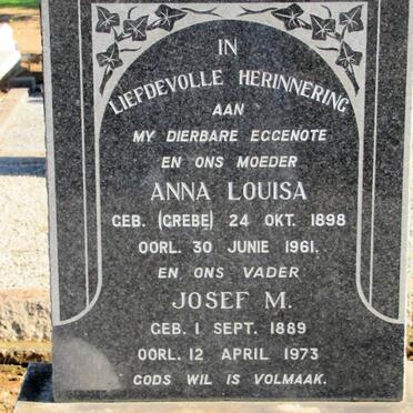 ESTERHUIZEN Josef M. 1889-1973 &amp; Anna Louisa GREBE 1898-1961
