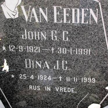 EEDEN John G.C., van 1921-1991 &amp; Dina J.C. 1924-1999 