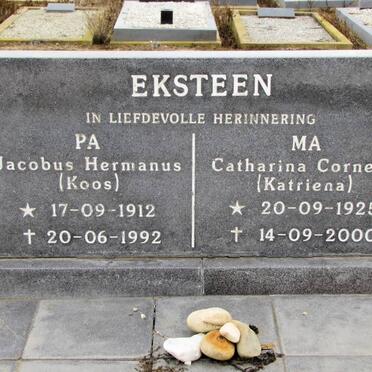 EKSTEEN Jacobus Hermanus 1912-1992 &amp; Catharina Cornelia 1925-2000
