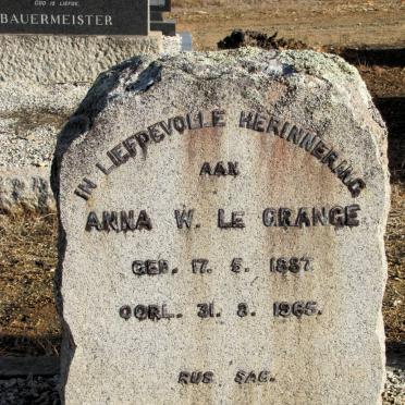 GRANGE Anna W., le 1887-1965