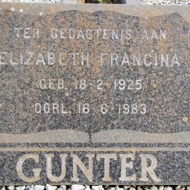 GUNTER Elizabeth Francina 1925-1983