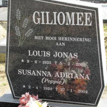 GILIOMEE Louis Jonas 1923-2002 &amp; Susanna Adriana 1924-2004