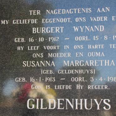 GILDENHUYS Burgert Wynand 1912-1971 &amp; Susanna Margaretha GELDENHUYS 1913-1986