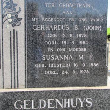 GELDENHUYS Gerhardus B. 1878-1964 &amp; Susanna M.E. BESTER 1886-1978