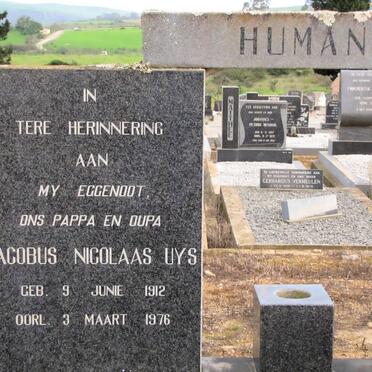 HUMAN Jacobus Nicolaas Uys 1912-1976