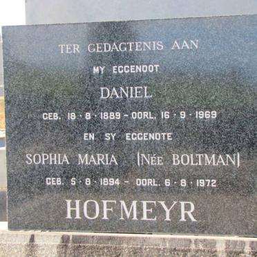 HOFMEYR Daniel 1889-1969 &amp; Sophia Maria BOLTMAN 1894-1972