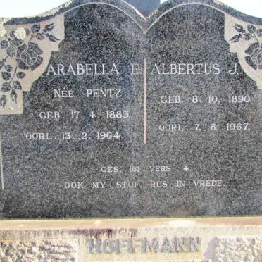 HOFFMANN Albertus J. 1890-1967 &amp; Arabella E. PENTZ 1883-1964