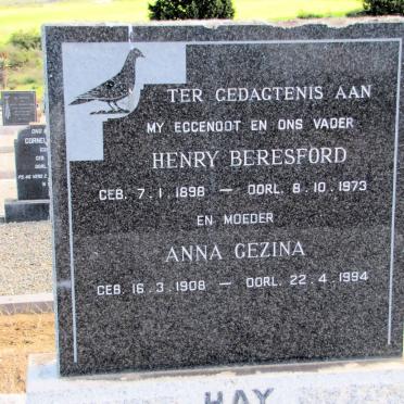 HAY Henry Beresford 1898-1973 &amp; Anna Gezina 1908-1994
