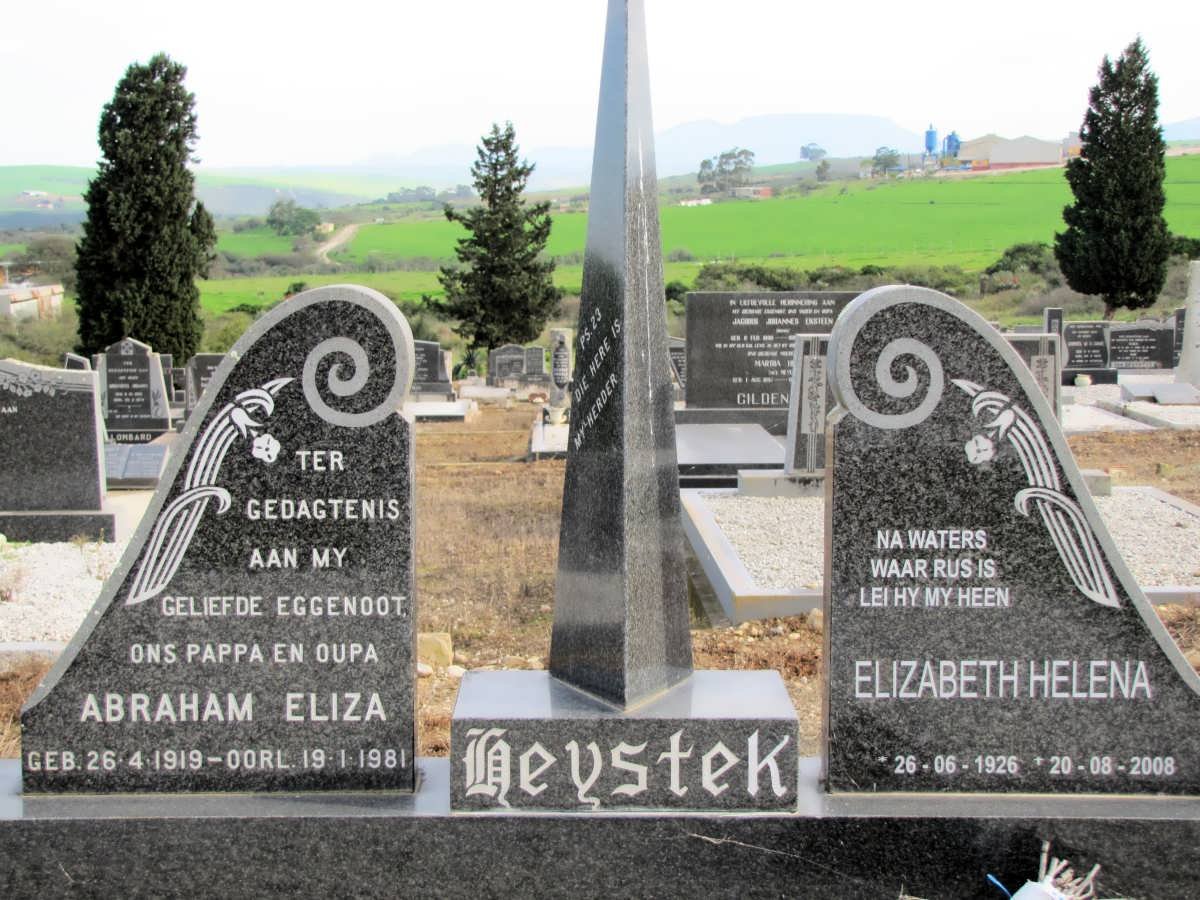 HEYSTEK Abraham Eliza 1919-1981 &amp; Elizabeth Helena 1926-2008