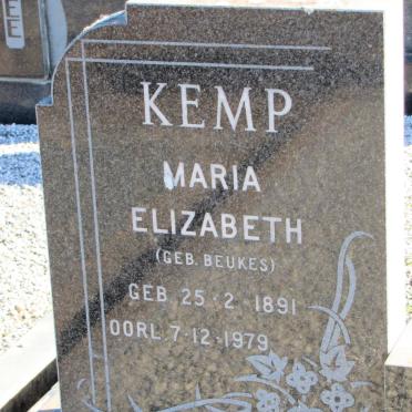 KEMP Maria Elizabeth nee BEUKES 1891-1979