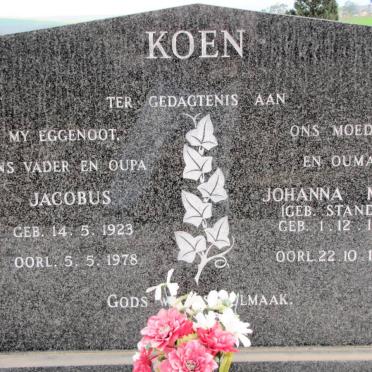 KOEN Jacobus 1923-1978 &amp; Johanna Maria STANDER 1928-1986