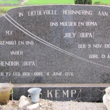 KEMP Hendrik 1891-1976 &amp; Joey 1906-1989