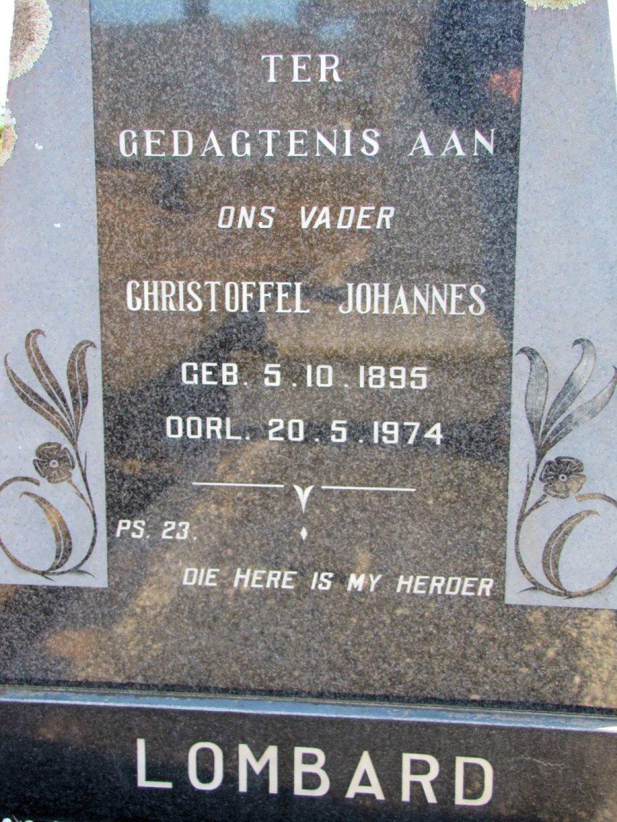 LOMBARD Christoffel Johannes 1895-1974