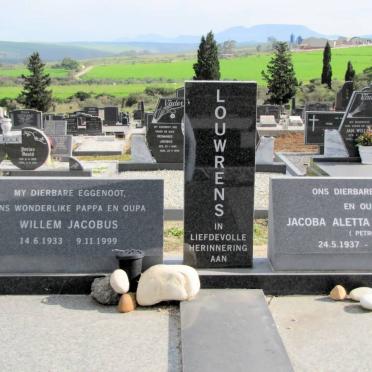 LOUWRENS Willem Jacobus 1933-1999 &amp; Jacoba Aletta Petronella 1937-2006