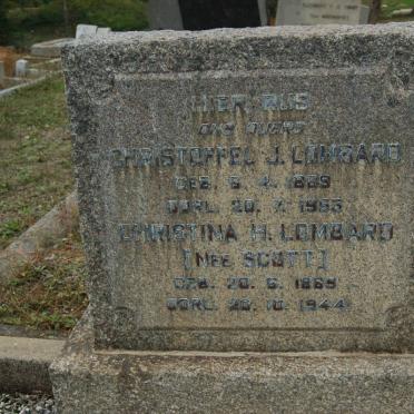 LOMBARD Christoffel J. 1869-1955 &amp; Christina H. SCOTT 1869-1944