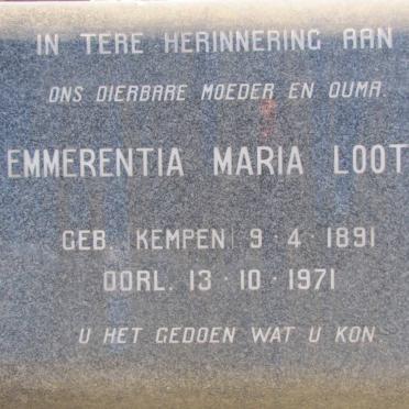 LOOTS Emmerentia Maria nee KEMPEN 1891-1971