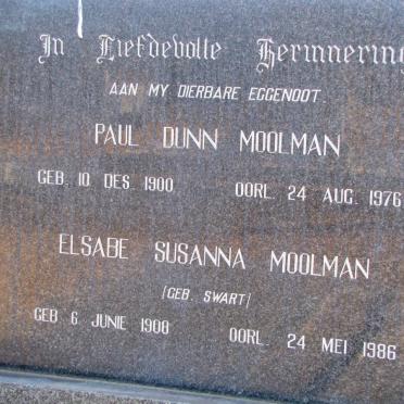 MOOLMAN Paul Dunn 1900-1976 &amp; Elsabe Susanna SWART 1908-1986
