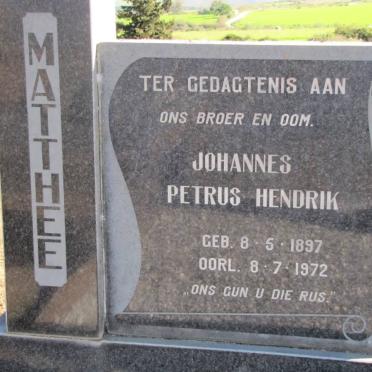 MATTHEE Johannes Petrus Hendrik 1897-1972