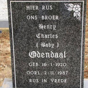 ODENDAAL Henry Charles 1920-1987