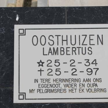 OOSTHUIZEN Lambertus 1934-1997