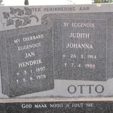 OTTO Jan Hendrik 1897-1978 &amp; Judith Johanna 1914-1988