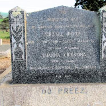 PREEZ Percival, du 1886-195? &amp; Johanna Christina BOSMAN 1900-1982
