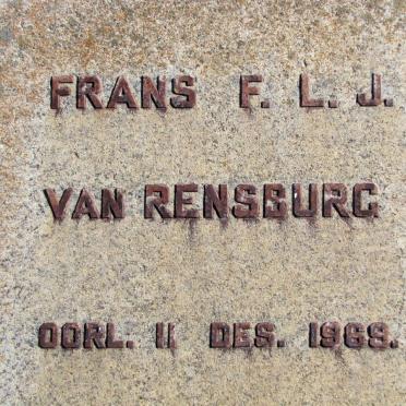 RENSBURG  F..L.J., van -1969