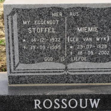 ROSSOUW Stoffel 1932-1995 &amp; Miemie VAN WYK 1938-2002