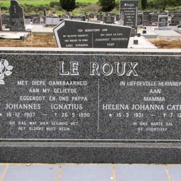 ROUX Johannes Ignatius, Le 1907-1990 &amp; Helena Johanna Catharina 1921-2005