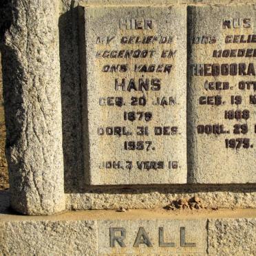 RALL Hans 1879-1957 &amp; Theodora H.K. OTTO 1888-1975
