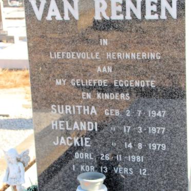 RENEN Suritha, van 1947-1981 :: VAN RENEN Helandi 1977-1981 :: VAN RENEN Jackie 1979-1981