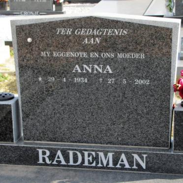 RADEMAN Anna 1934-2002