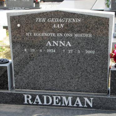 RADEMAN Anna 1934-2002