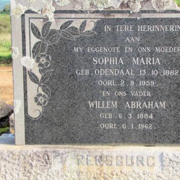 RENSBURG Willem Abraham, van 1884-1962 &amp; Sophia Maria ODENDAAL 1882-1959