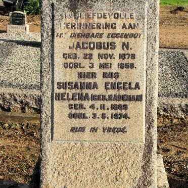 RADEMAN Jacobus N. 1879-1958 &amp; Susanna Engela Helena RADEMAN 1889-1974