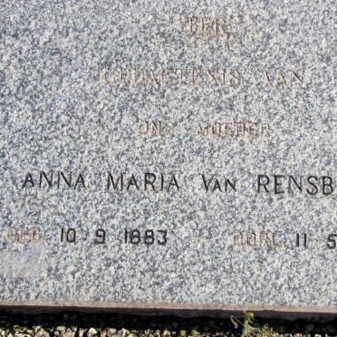 RENSBURG Anna Maria, van 1883-1968
