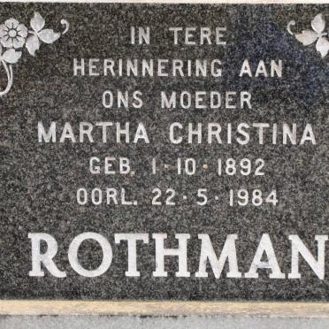 ROTHMAN Martha Christina 1892-1984