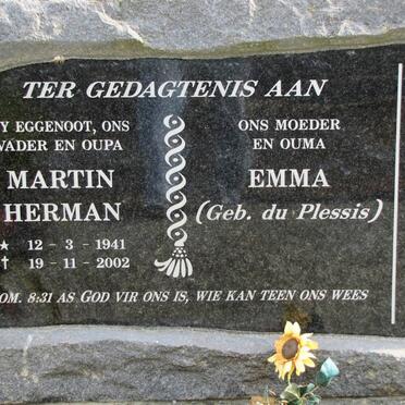 ROUX Martin Herman, Le 1941-2002 &amp; Emma du PLESSIS 