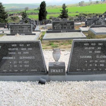 SWART Johannes Gerhardus 1937-1995 &amp; Susanna Elizabeth 1930-2004